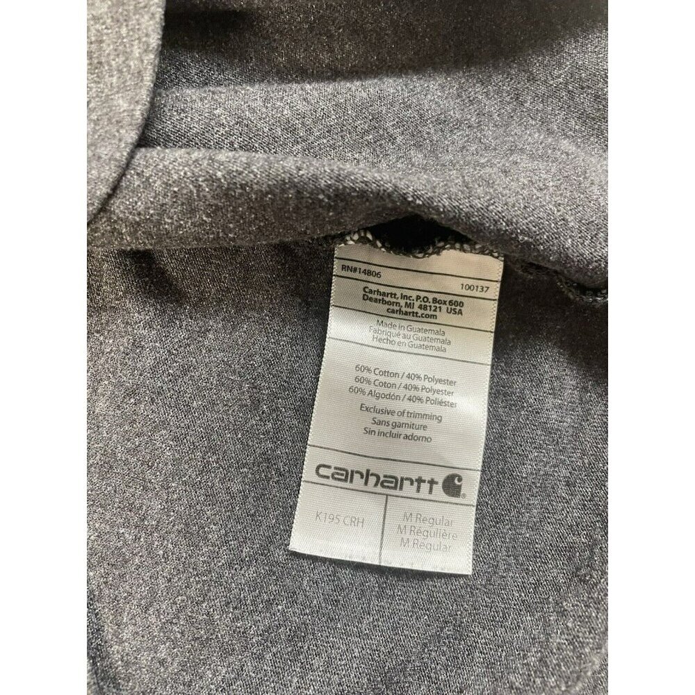 Carhartt Short Sleeve T Shirt Mens Medium Gray Original Fit Yellow Logo Casual - Picture 8 of 9